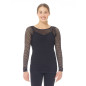 T-shirt MONDOR 6821 manches longues col resille noir adulte