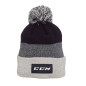Bonnet CCM Team Fleece C4822 pompon noir gris