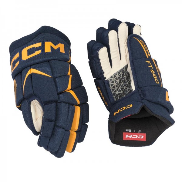 Gants CCM Jet Speed FT680 senior navy jaune