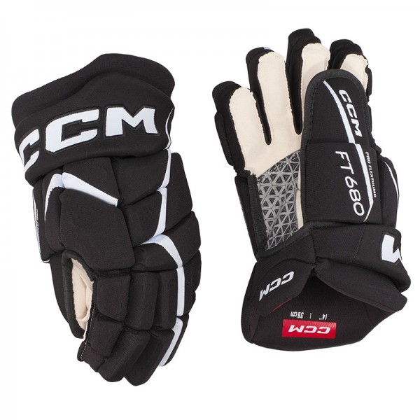 Gants CCM Jet Speed FT680 junior noir blanc
