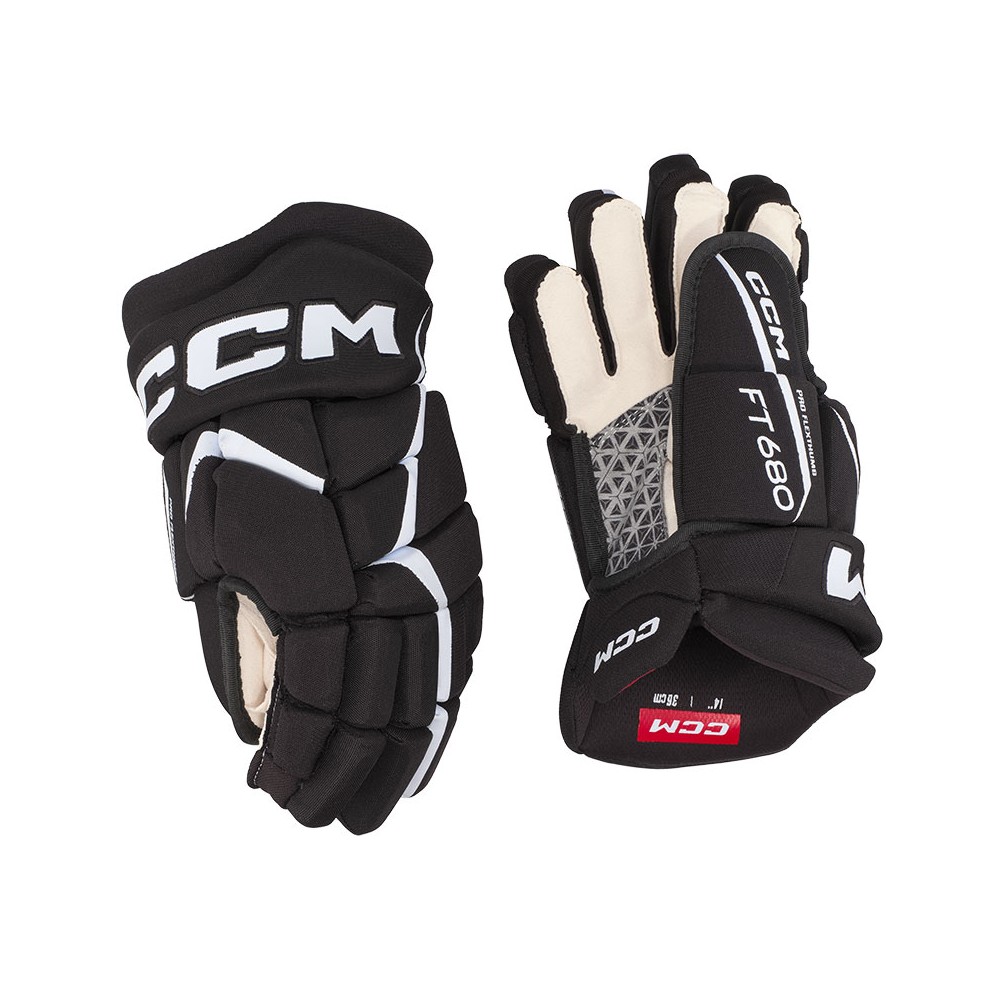 Gants CCM Jet Speed FT680 junior noir blanc