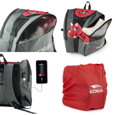 Sac à patins EDEA Libra connecté gris noir rouge
