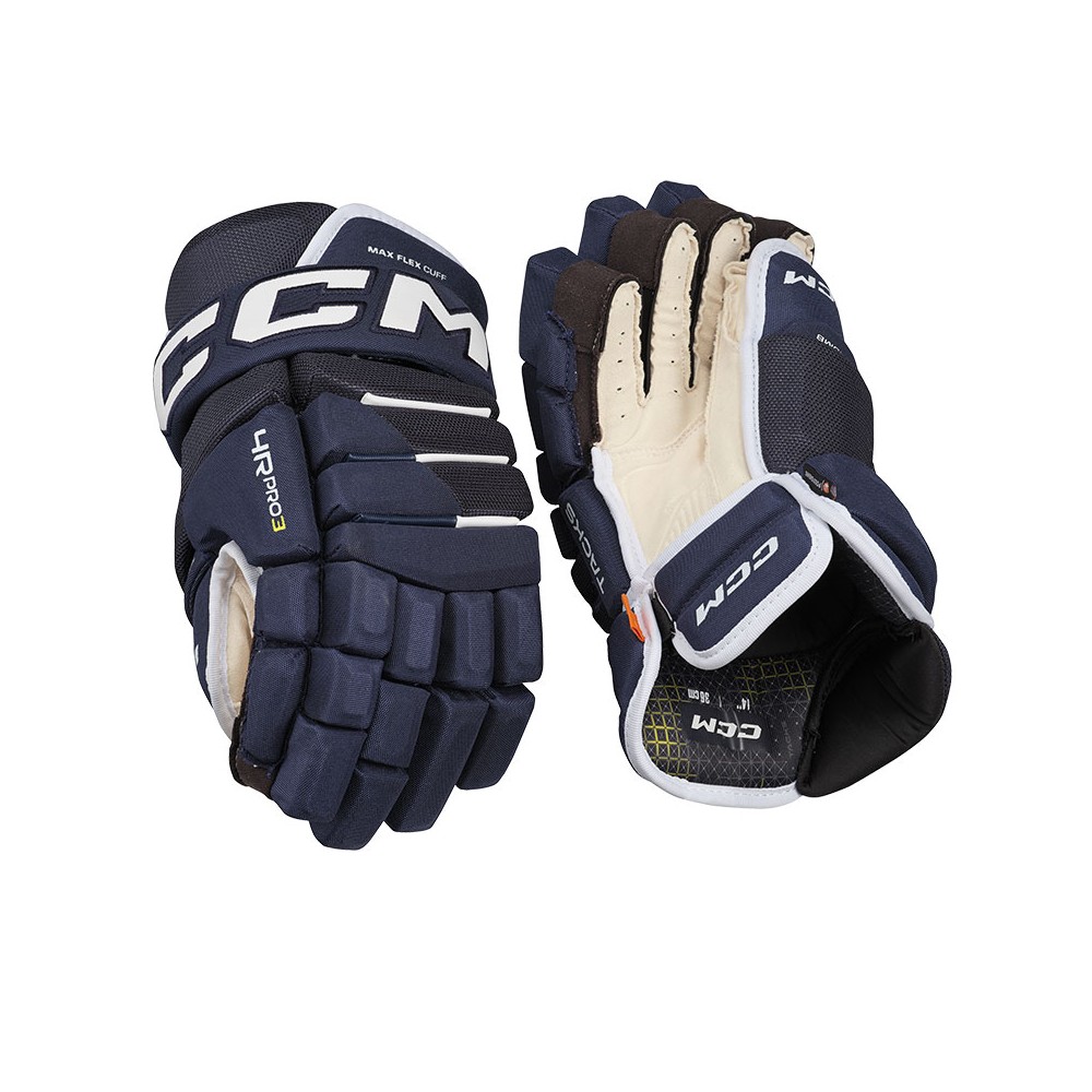 Gants CCM Tacks 4R Pro 3 Senior bleu navy blanc