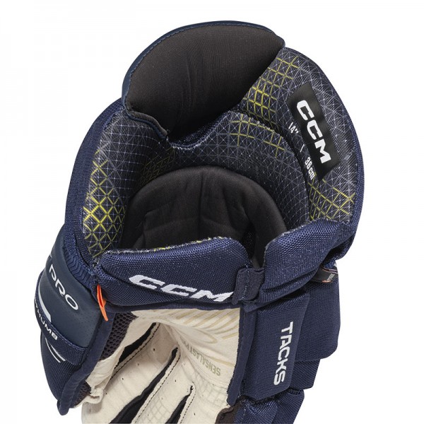 Gants CCM Tacks XF Pro Senior bleu navy blanc