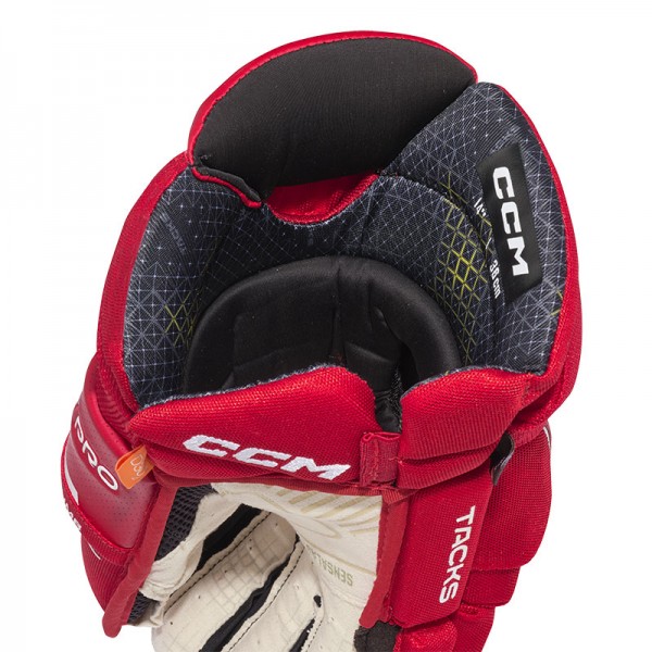 Gants CCM Tacks XF Pro Senior rouge blanc