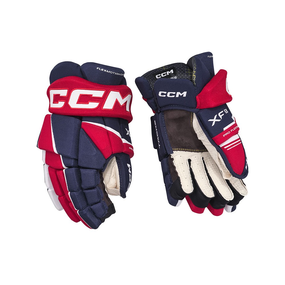 Gants CCM Tacks XF80 Senior bleu navy rouge blanc