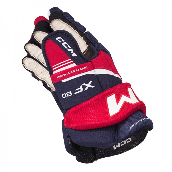 Gants CCM Tacks XF80 Senior bleu navy rouge blanc