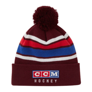 Bonnet CCM Vintage Pom Knit bordeaux