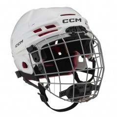 Casque CCM Tacks 70 Combo blanc avec grille argent Junior