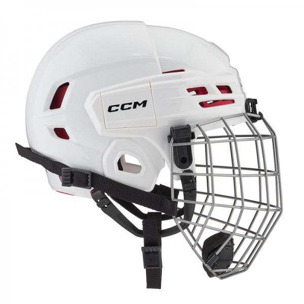 Casque CCM Tacks 70 Combo blanc avec grille argent Junior