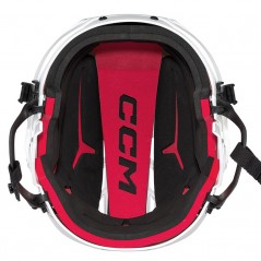 Casque CCM Tacks 70 Combo blanc avec grille argent Junior