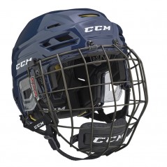 Casque CCM Tacks 310 Combo bleu navy avec grille noire