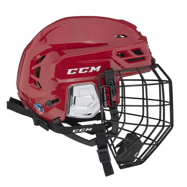 Casque CCM Tacks 310 Combo rouge avec grille noire