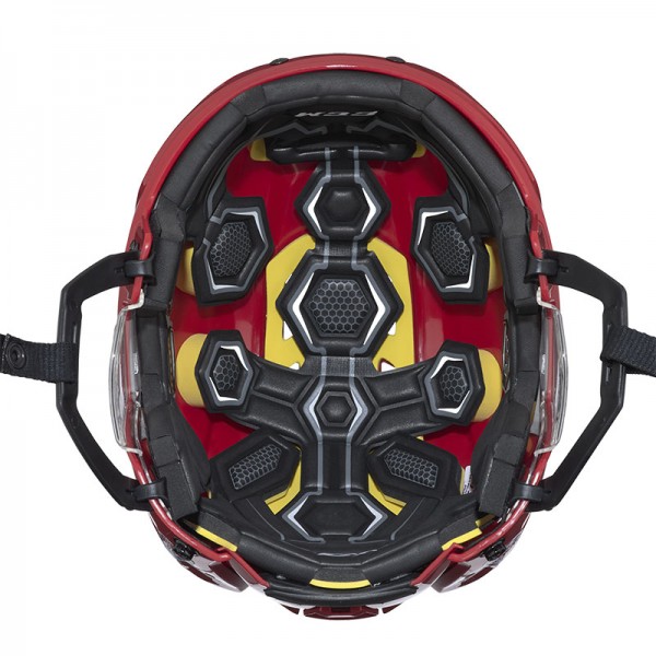 Casque CCM Tacks 310 Combo rouge avec grille noire