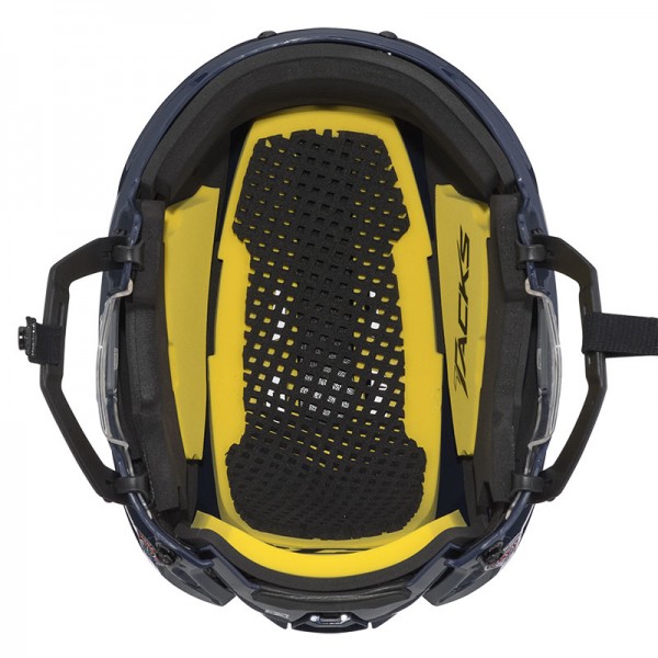 Casque CCM Tacks 210 Combo bleu navy avec grille noire