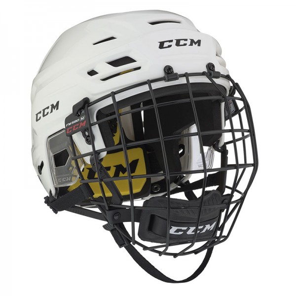 Casque CCM Tacks 210 Combo blanc avec grille noire