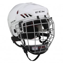 Casque CCM Tacks 50 Combo blanc avec grille argentée