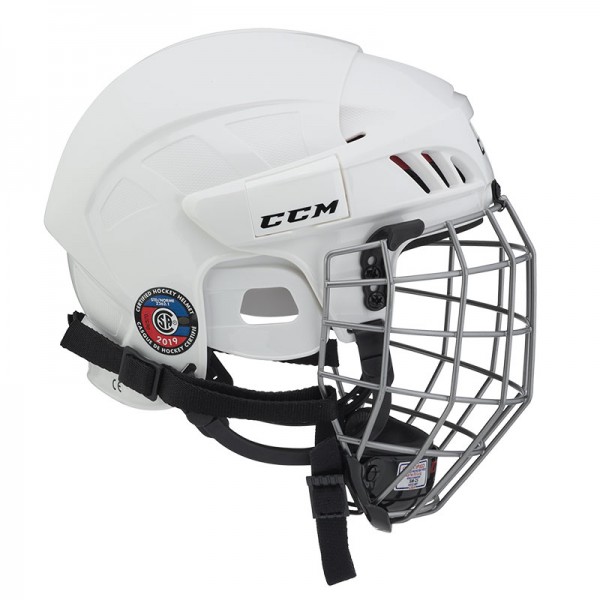 Casque CCM Tacks 50 Combo blanc avec grille argentée