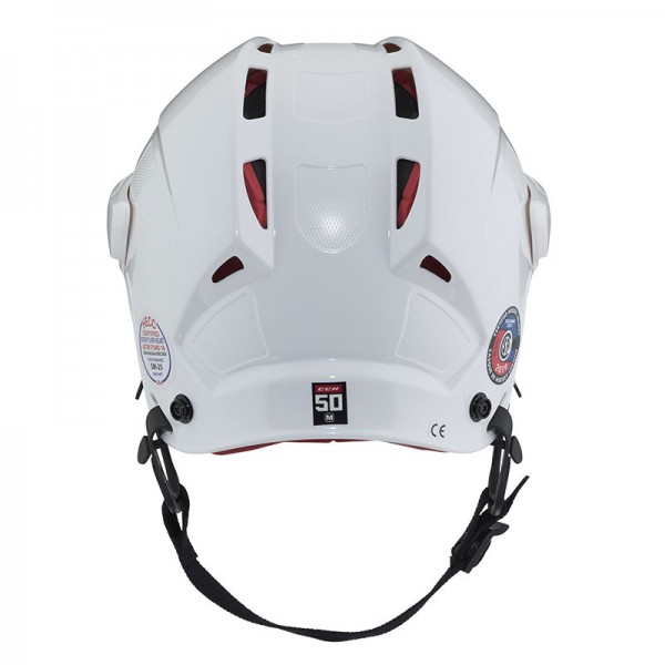 Casque CCM Tacks 50 Combo blanc avec grille argentée