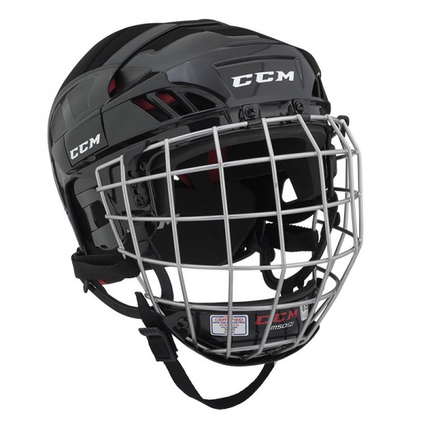 Casque CCM Tacks 50 Combo noir avec grille argentée