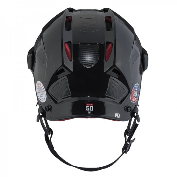 Casque CCM Tacks 50 Combo noir avec grille argentée