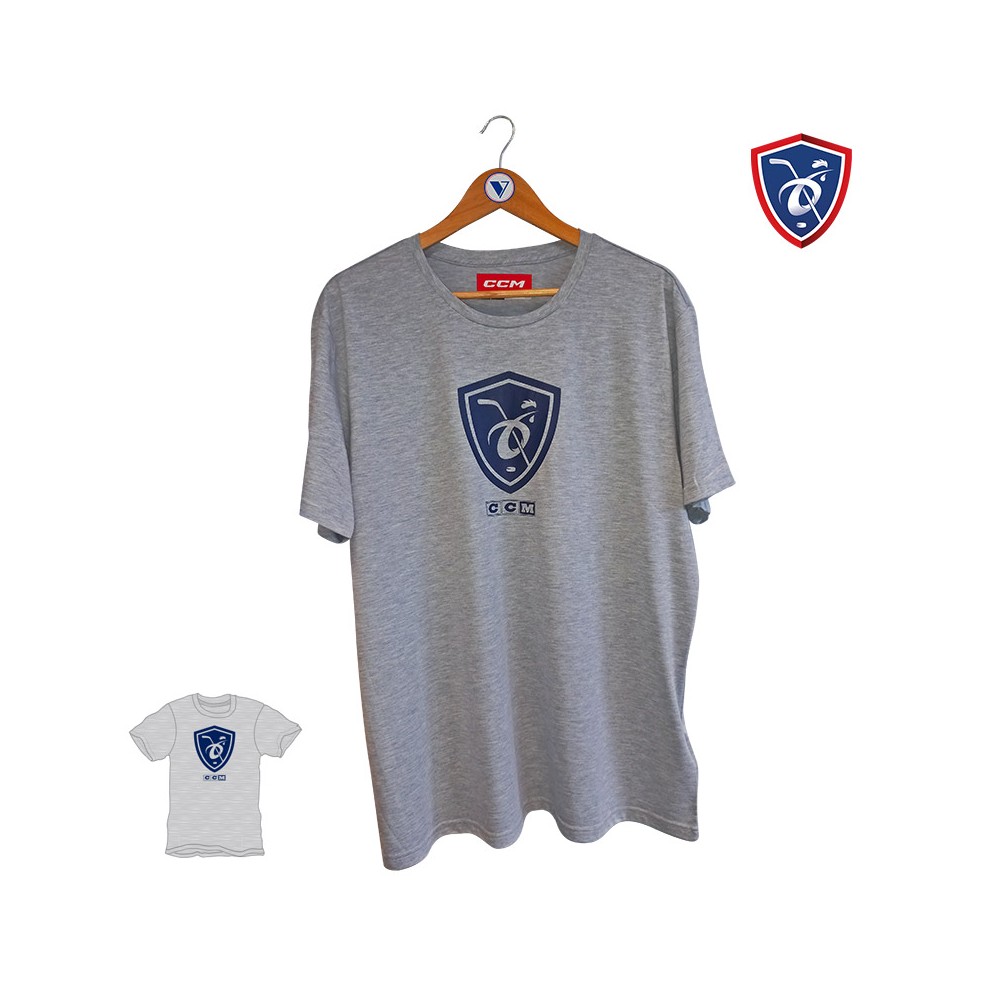 T-shirt officiel FFHG CCM France gris chiné