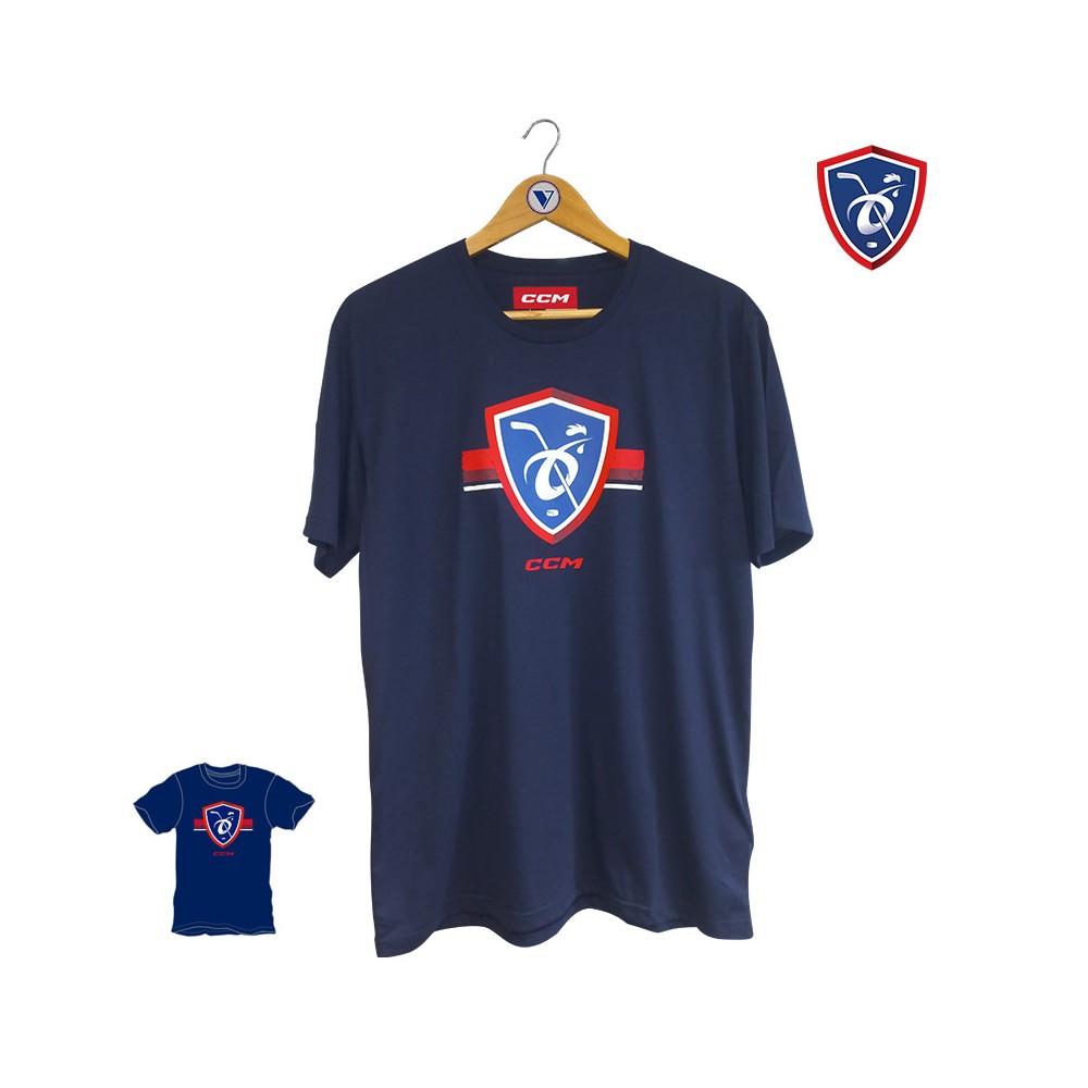 T-shirt officiel FFHG CCM France bleu navy