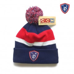 Bonnet officiel FFHG CCM France bleu blanc rouge à pompon