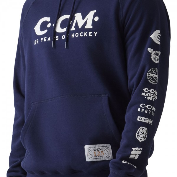 Sweat à capuche CCM 125 ans bleu navy