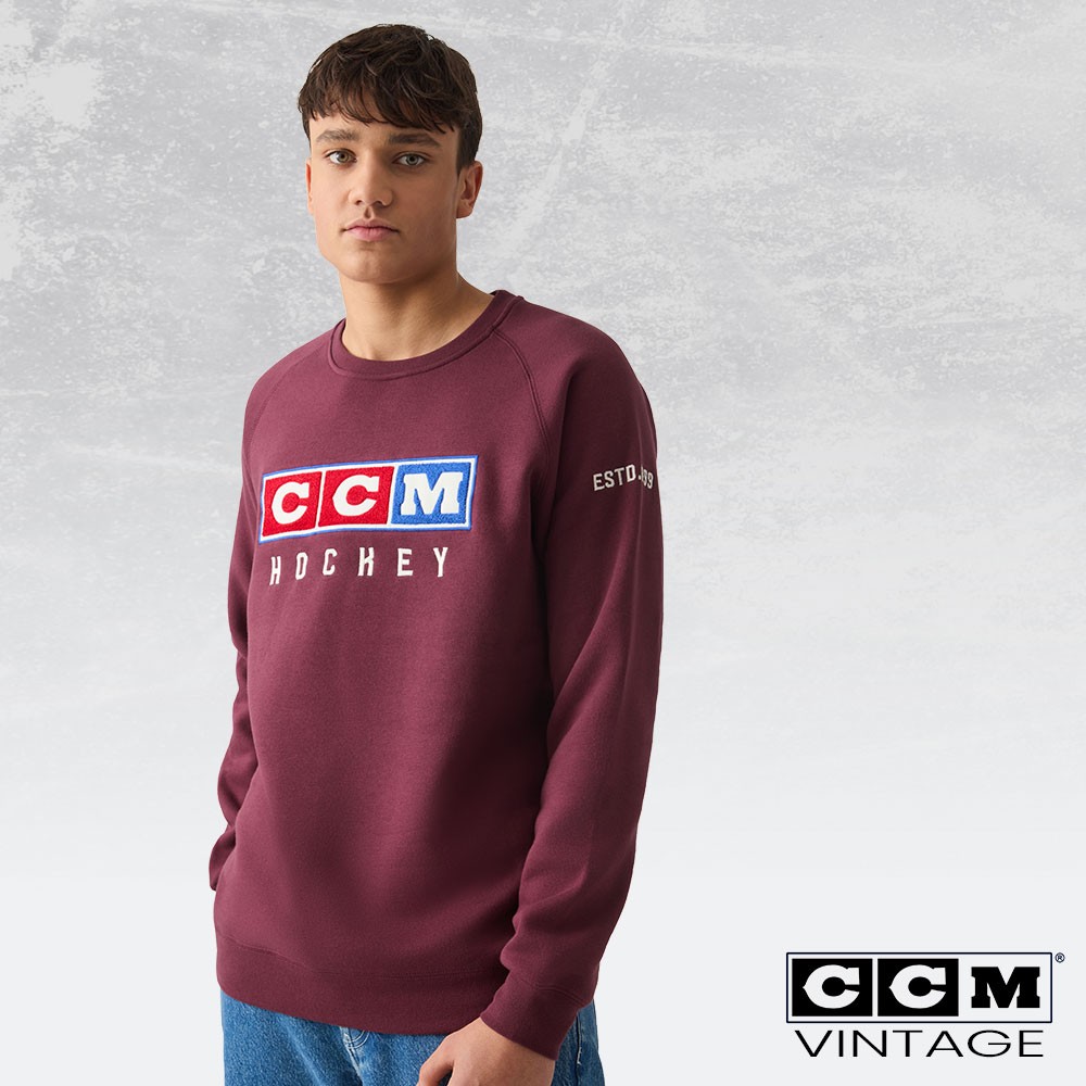 Sweat CCM Vintage Fleece Crew bordeaux