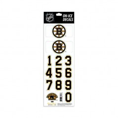 Planche stickers autocollants numéros et logo NHL Bruins Boston