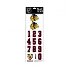 Planche stickers autocollants numéros et logo NHL Blackhawks Chicago