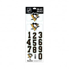 Planche stickers autocollants numéros et logo NHL Penguins Pittsburgh