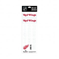 Planche stickers autocollants numéros et logo NHL Red Wings Detroit