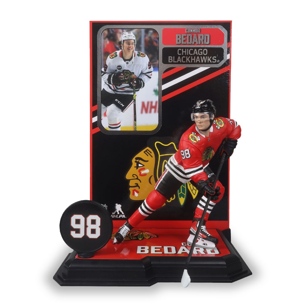 Figurine de collection NHL Officiel joueur de hockey  Connor Bedard 98 Blackhawks Chicago