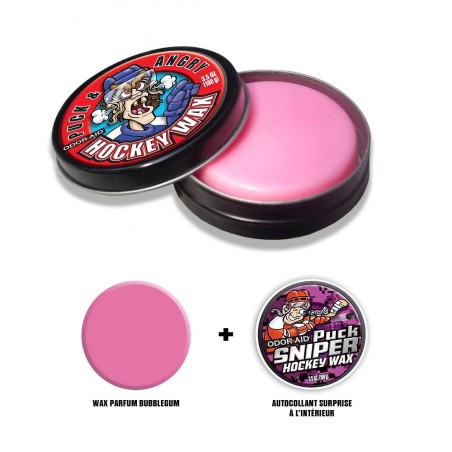 Cire ODOR-AID Hockey WAX PUCK FACE bleu Puck'n Angry