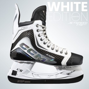 Patins de hockey CCM Jetspeed FT8 PRO WHITE Edition Limitée Senior Blanc