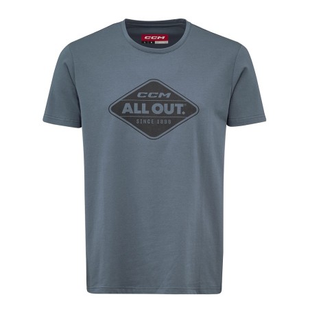T-shirt CCM All Out since 1899 gris bleu