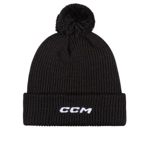 Bonnet CCM Team Pom Knit noir à pompon