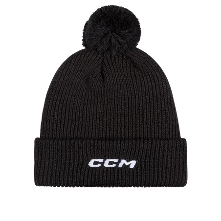 Bonnet CCM Team Pom Knit noir à pompon