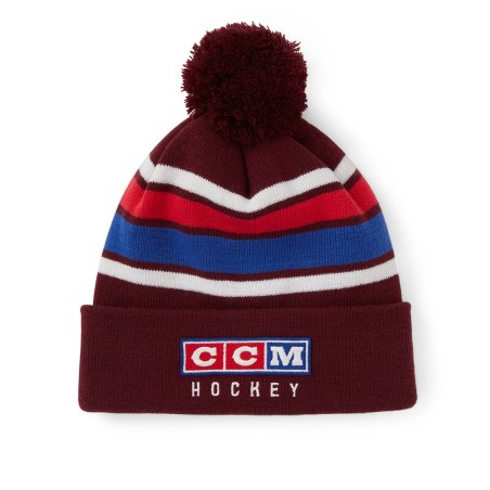 Bonnet CCM Vintage Pom Knit bordeaux