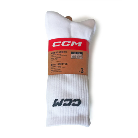 Chaussettes CCM pack de 3 paires blanches mi-mollet