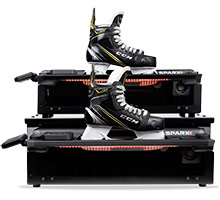 Affûteuses de lames de patins à glace Sparx équipées et connectées