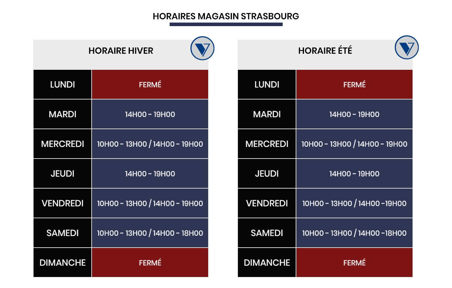 Horaire Des Magasins LE VESTIAIRE